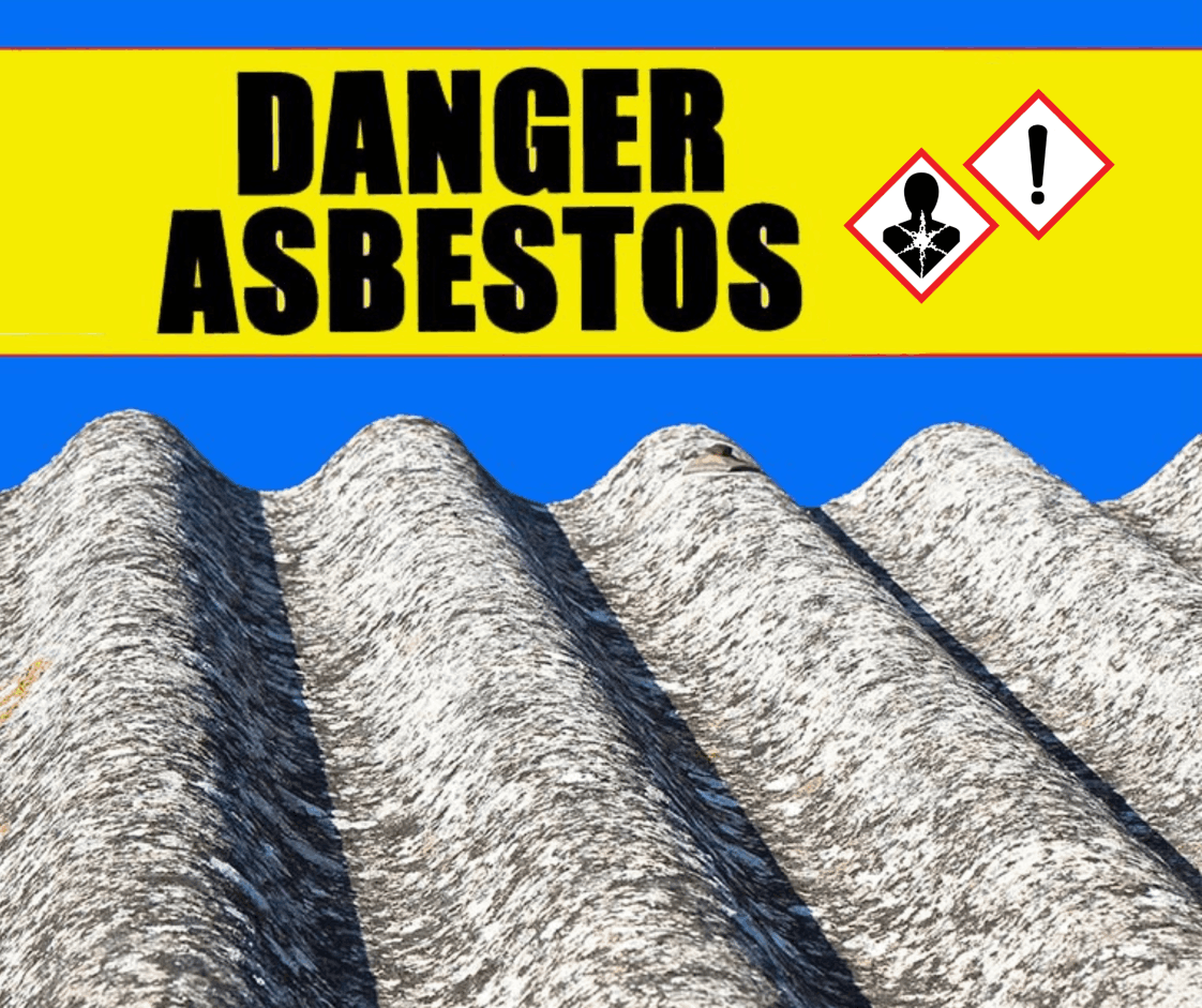 Asbestos hazard warning sign